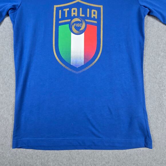 Puma FIGC Italia Badge T Shirt Mens Size Medium Blue Short Sleeve - Picture 6 of 16